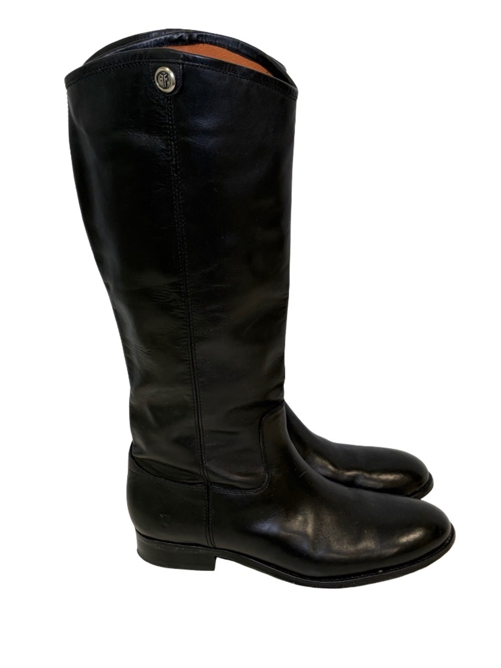Frye Melissa Button Tall Leather Pull On Riding Boots Women Size 10 B Black